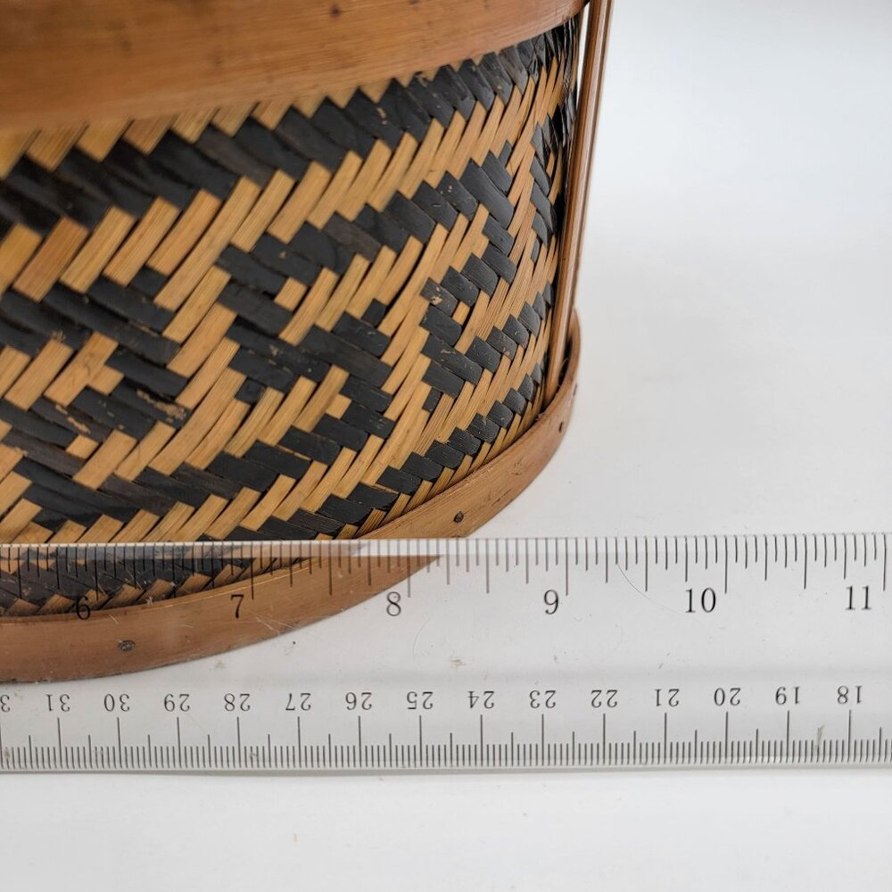 Vintage Chinese Woven Bamboo Wedding Basket - Picture 8 of 10